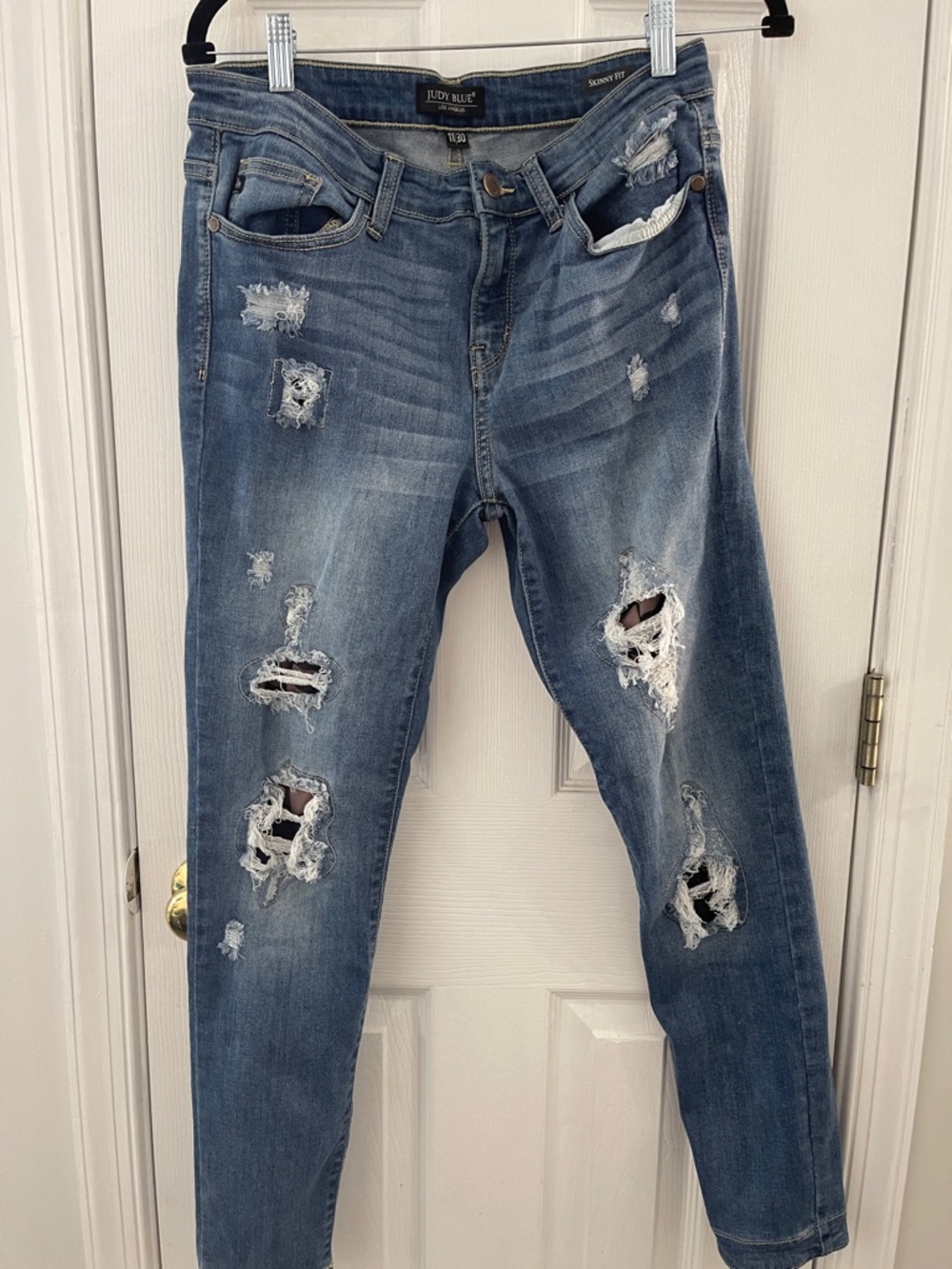 Light Wash Distressed Skinny Jeans - Judy Blue